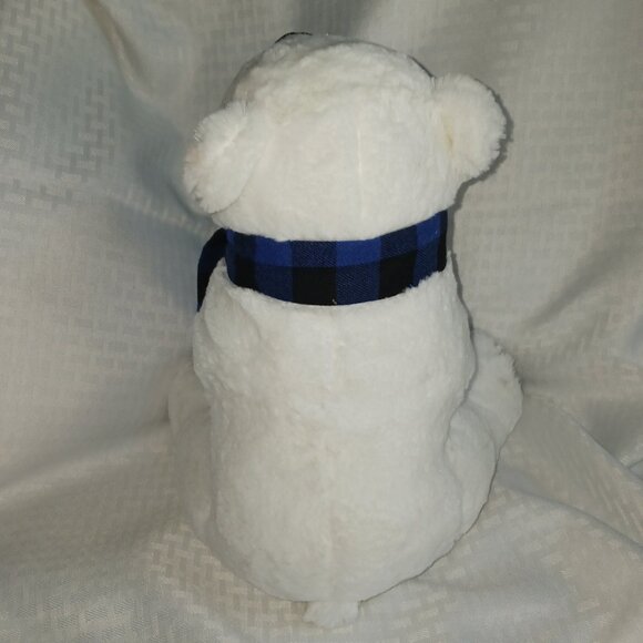 Polar Express Teddy Bear White Plush Blue Plaid Scarf 13" with Bonus Disk 1 DVD - Picture 3 of 6